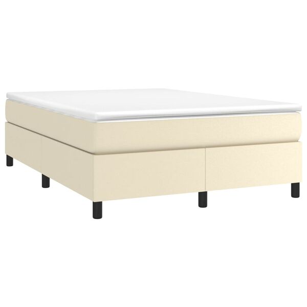 vidaXL Boxspringbettgestell Creme 140x200 cm Kunstleder