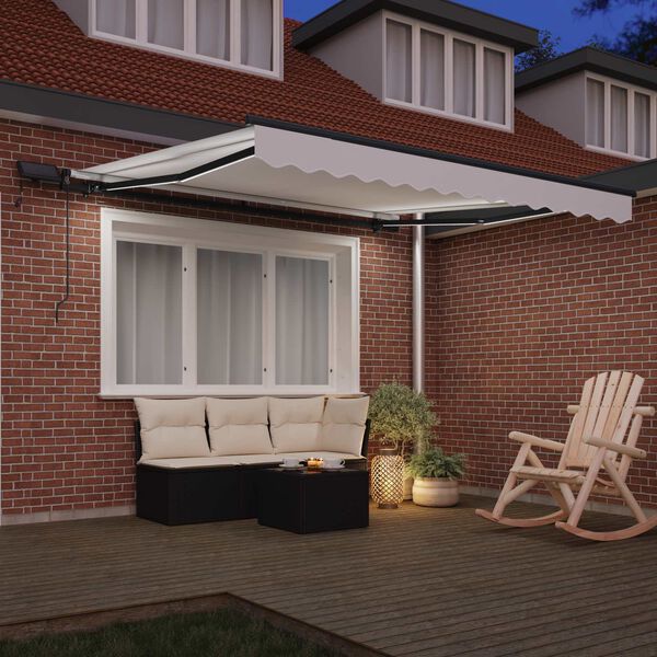 vidaXL Einziehbare Markise Wei&szlig; 300 x 250 cm Stoff