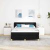 vidaXL Boxspringbett mit Matratze Creme 90x200 cm Stoff Schwarz