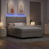 vidaXL LED Boxspringbett mit Matratze Taupe 160 x 200 cm Stoff