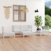 vidaXL 5-tlg. Garten-Lounge-Set Wei&szlig; Kiefer Massivholz