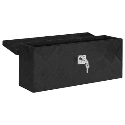 vidaXL Aufbewahrungsbox Schwarz 50x15x20,5 cm Aluminium