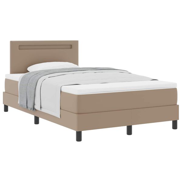 vidaXL Boxspringbett mit Matratze Cappuccino 120 x 200 cm Kunstleder