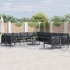 vidaXL Garten-Sofa-Set mit Kissen 14 pcs Anthrazit Stahl