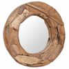 vidaXL Dekorativer Spiegel Teak 60 cm Rund