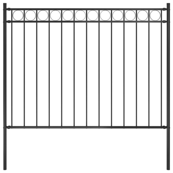 vidaXL Gartenzaun Stahl 1,81x1,2 m Schwarz