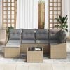 vidaXL Garten-Sofa-Set 7 pcs Beige Poly Rattan