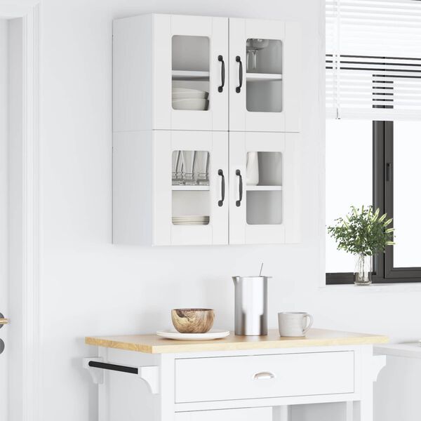 vidaXL K&uuml;chenschrank mit Regal 2 pcs Hochglanz Wei&szlig; 60 x 31 x 40 cm