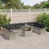 vidaXL Sofa Set mit Kissen 11 pcs Hellgrau Poly-Rattan