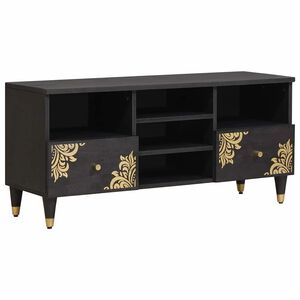 vidaXL TV-Schr&auml;nk Schwarz 100 x 33 x 46 cm Massivholz Mango