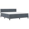 vidaXL Boxspringbett mit Kopfteil Dunkelgrau 180 x 200 cm Samt