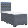 vidaXL Boxspringbett mit Matratze Dunkelgrau 90x190 cm Samt