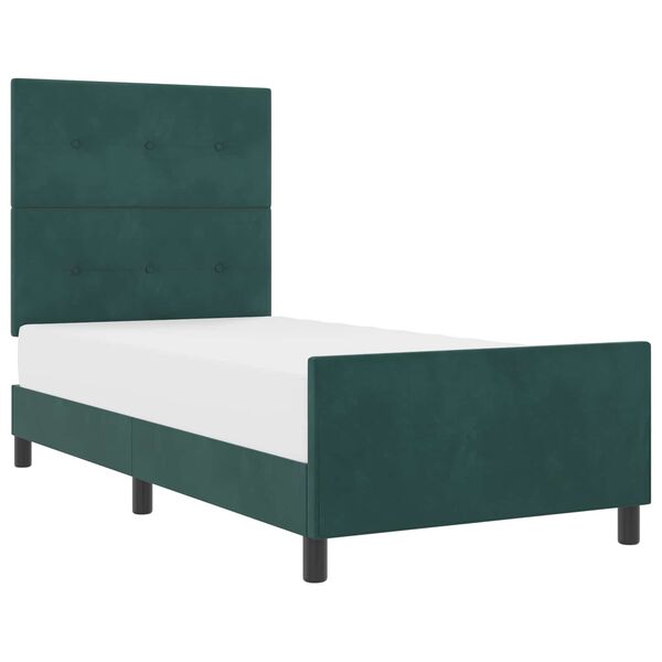 vidaXL Boxspringbett mit Kopfteil Dunkelgr&uuml;n 80 x 200 cm Samt