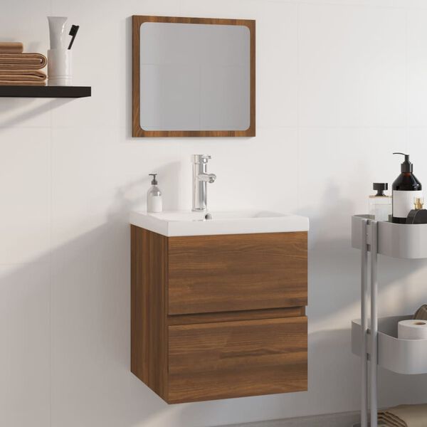 vidaXL Badm&ouml;bel-Set Braun Eichen-Optik Holzwerkstoff