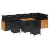 vidaXL Gartensofa-set mit Kissen 9 pcs Schwarz