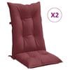 vidaXL Hochlehner-Auflagen 2 Stk. Melange Weinrot 120x50x7 cm Stoff