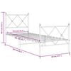 vidaXL Bettgestell mit Kopf- und Fußteil Metall Weiß 80x200 cm