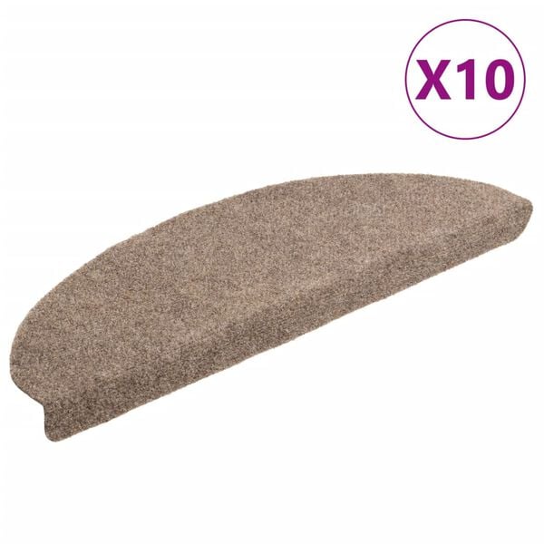 vidaXL Stufenmatten Selbstklebend 10 Stk. 65x21x4 cm Beige Halbrund Gro&szlig;