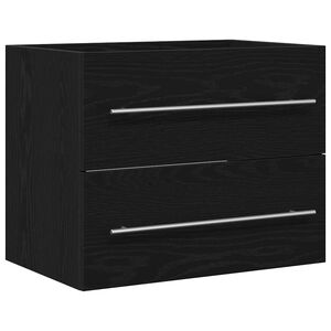 vidaXL Waschbeckenunterschrank Schwarz Eichen-Optik 60x38,5x48 cm