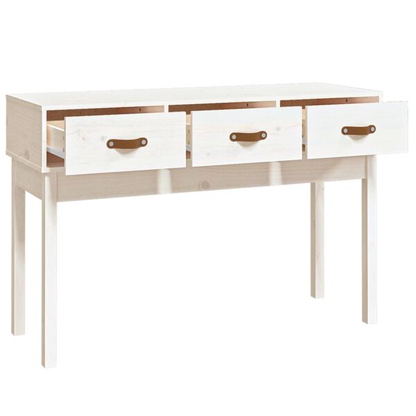 vidaXL Konsolentisch Wei&szlig; 114x40x75 cm Massivholz Kiefer