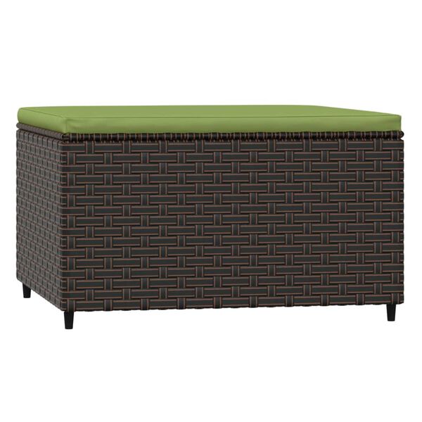 vidaXL Gartenhocker mit Kissen 2 Stk. Braun Poly Rattan