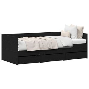 vidaXL Tagesbett Schwarz Eichen-Optik 90 x 200 cm Holzwerkstoff