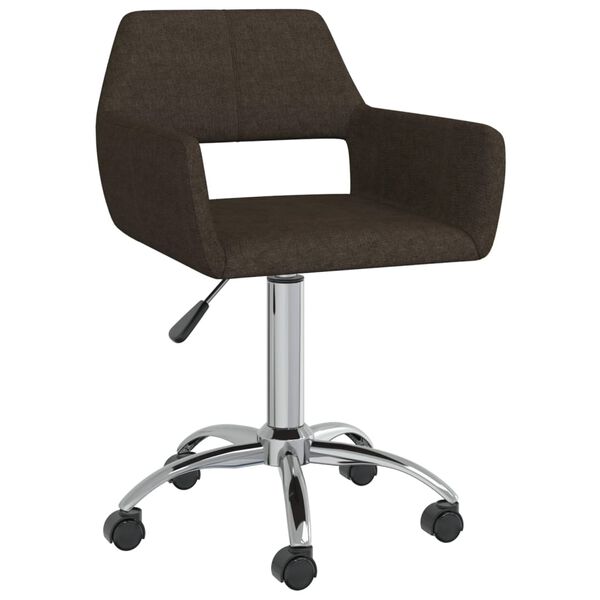 vidaXL Esszimmerst&uuml;hle 6 Stk. Drehbar Dunkelbraun Stoff