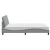 vidaXL Bett mit Matratze Hellgrau 120x200 cm Stoff