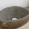 vidaXL Waschbecken Hellgrau (30-37) x (25-30) x 12 cm Flussstein