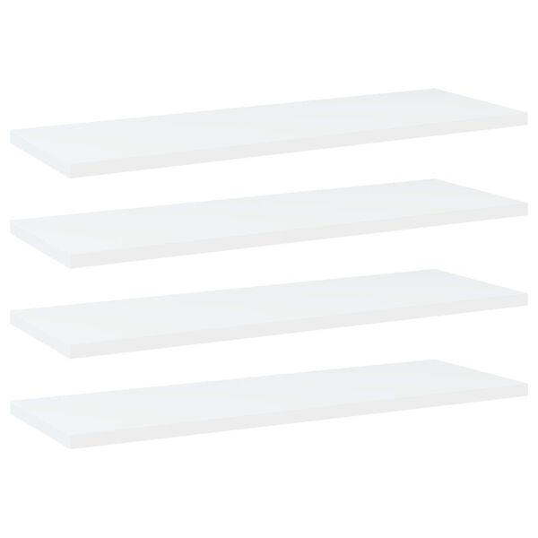 vidaXL B&uuml;cherregal-Bretter 4 Stk. Wei&szlig; 60x20x1,5 cm Holzwerkstoff