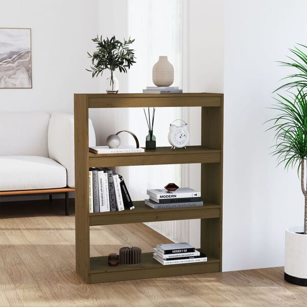 vidaXL B&uuml;cherregal/Raumteiler Honigbraun 80x30x103,5 cm Kiefernholz