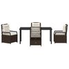 vidaXL Garten Essgruppe 5 pcs Braun Poly-Rattan