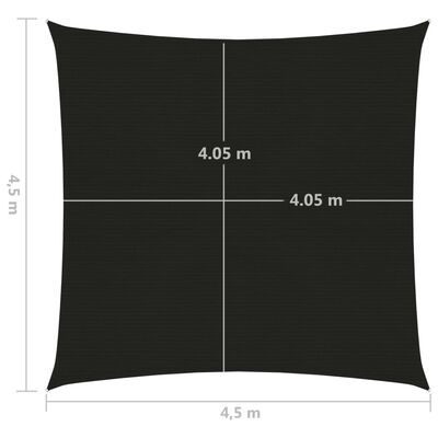 vidaXL Sonnensegel 160 g/m² Schwarz 4,5x4,5 m HDPE