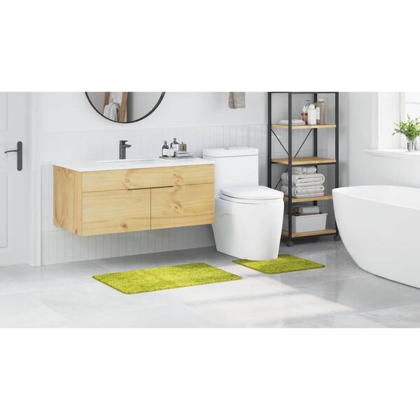vidaXL Anti-Rutsch Badematten-Set 2 pcs Gr&uuml;n PP