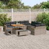 vidaXL Gartensofa-set mit Kissen 13 pcs Grau Poly Rattan