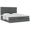 vidaXL Ottoman-Bett mit Matratzen Dunkelgrau 200x200 cm Stoff