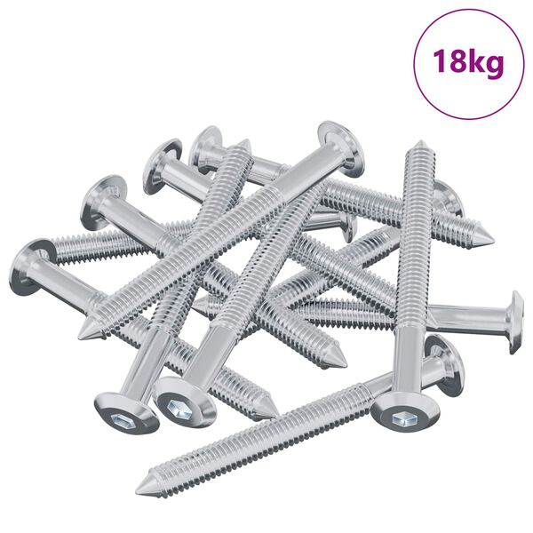 vidaXL Schraube 1600 pcs Silber M6 x 60 mm Stahl