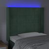 vidaXL LED Kopfteil Dunkelgr&uuml;n 103x16x118/128 cm Samt