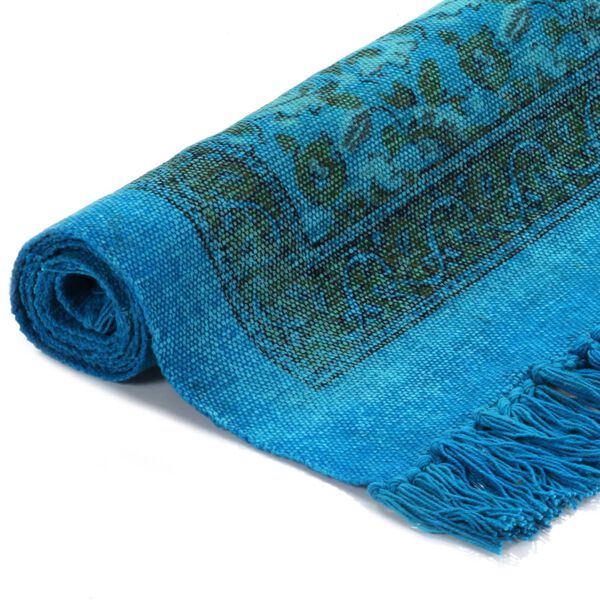 vidaXL Kelim-Teppich Baumwolle 160x230 cm mit Muster T&uuml;rkis