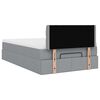 vidaXL Ottoman-Bett mit Matratze & LEDs Hellgrau 120x190 cm Stoff