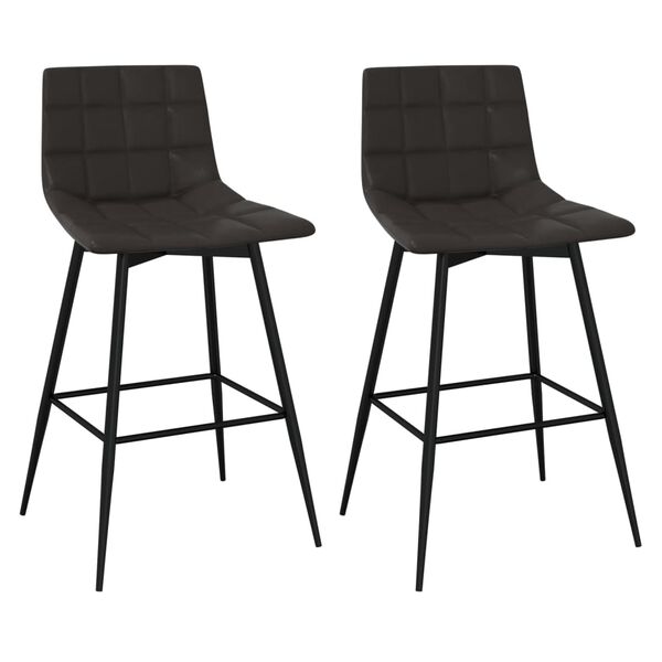 vidaXL Barhocker 2 Stk. Grau Kunstleder