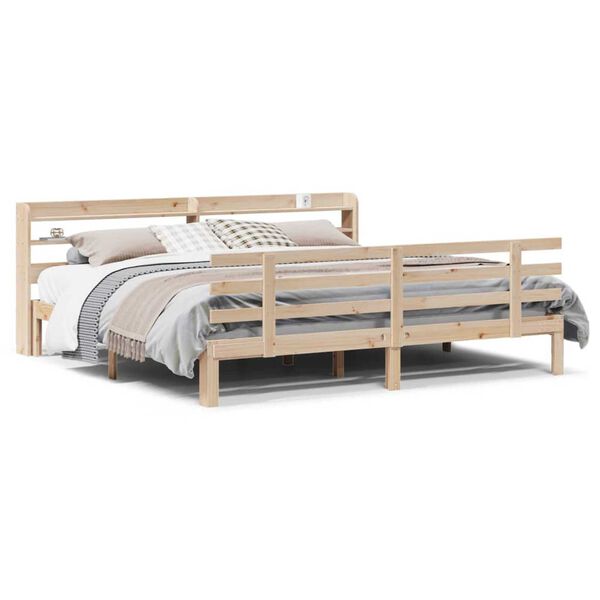 vidaXL Bettgestell mit Kopfteil ohne Matratze 180x200 cm