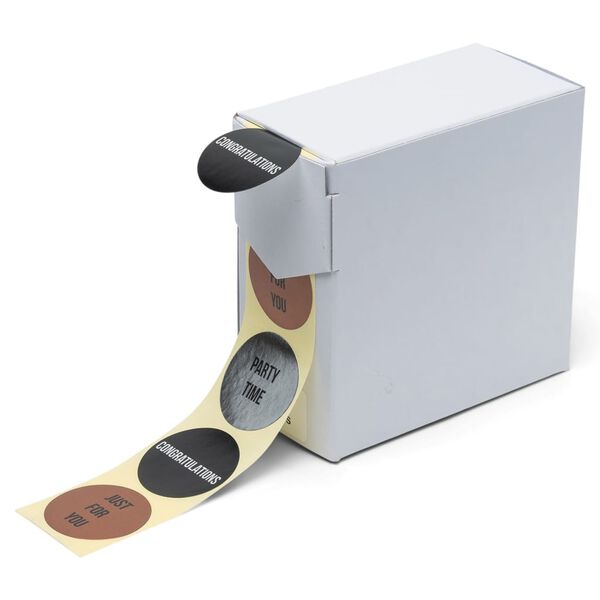 rillprint Geschenk-Aufkleber 250 Stk. x 4 Rollen Rosa, Braun & Schwarz