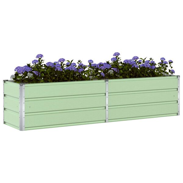 vidaXL Pflanzk&uuml;bel Pastellgr&uuml;n 480 x 50 x 45 cm Verzinkter Stahl