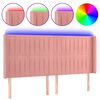 vidaXL LED Kopfteil Rosa 163x16x118/128 cm Samt
