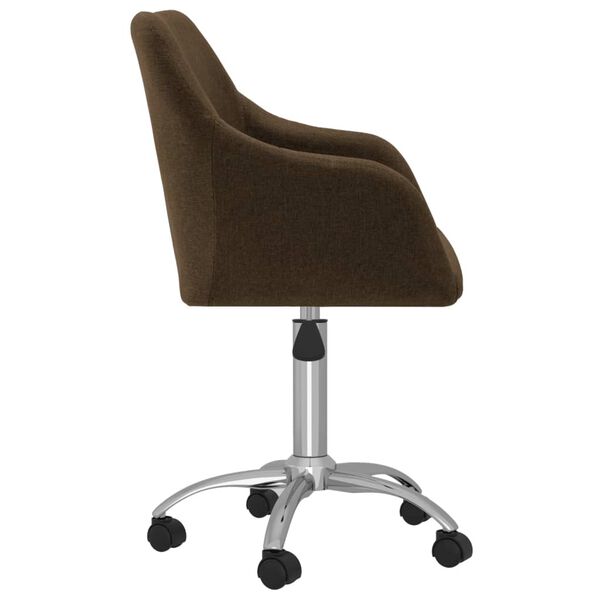 vidaXL B&uuml;rostuhl Drehbar Dunkelbraun Stoff