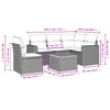 vidaXL 6-tlg. Garten-Sofagarnitur mit Kissen Grau Poly Rattan