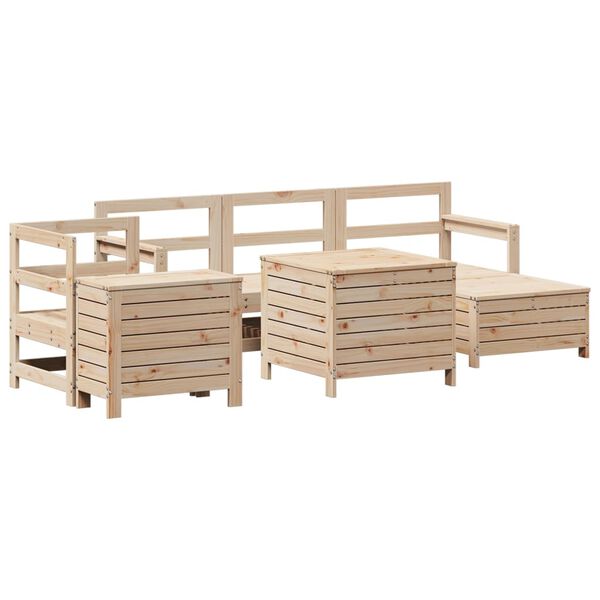 vidaXL 7-tlg. Garten-Sofagarnitur Massivholz Kiefer