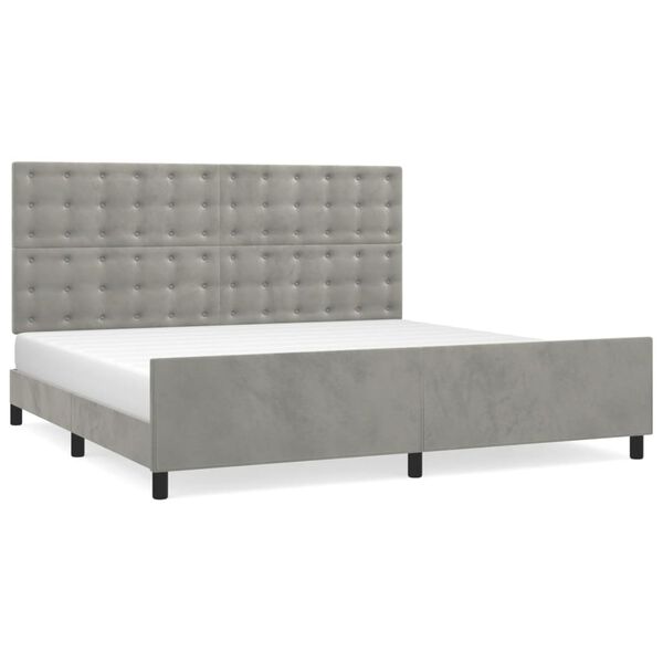 vidaXL Bettgestell ohne Matratze Hellgrau 200x200 cm Samt