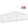 vidaXL Gabionen mit Hochbogen 9 Stk. 200x30x40/60 cm Verzinktes Eisen